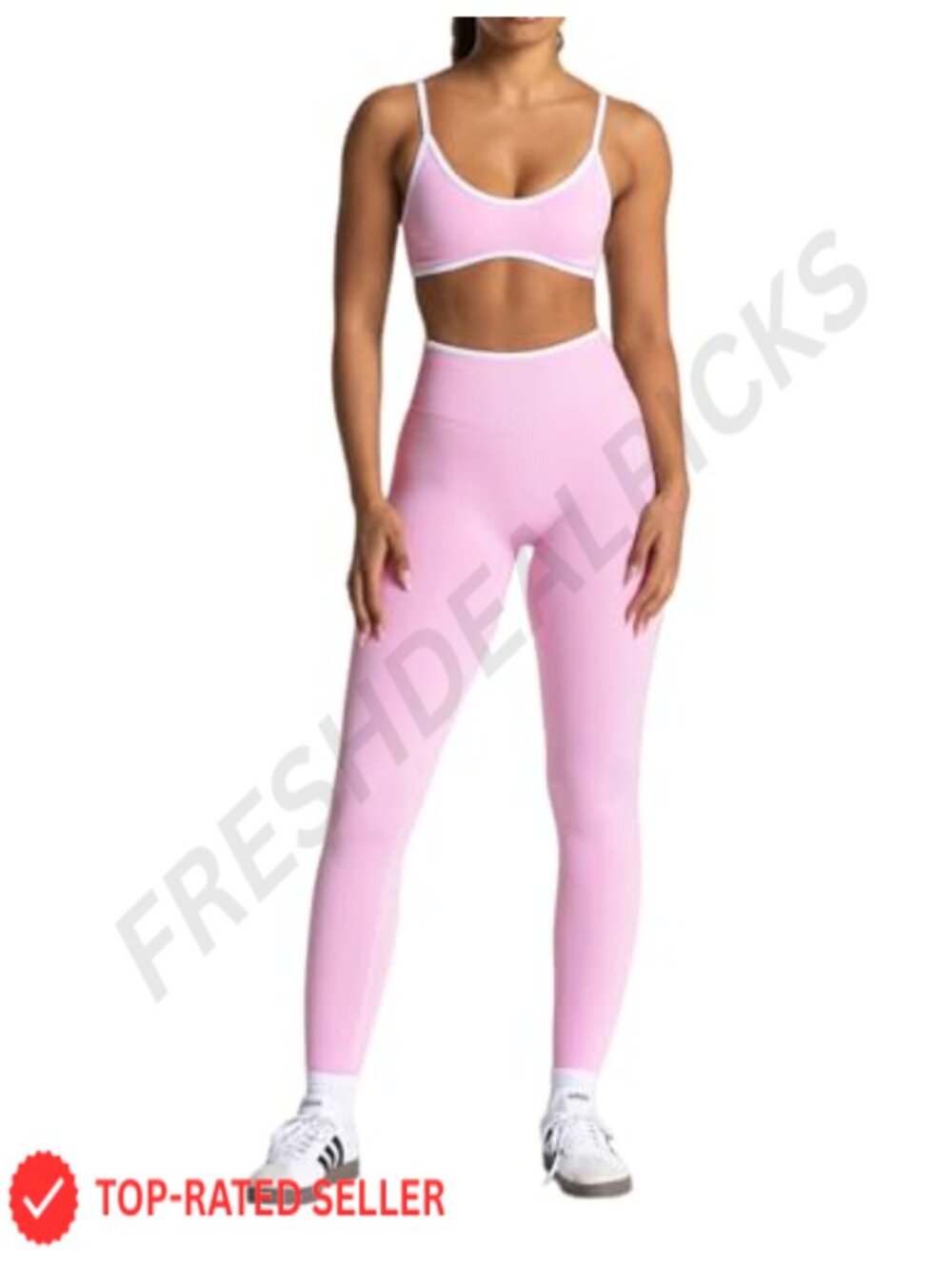 Women's Seamless Workout Set Tank Top High Waist Yoga Leggings Gym Outfit
